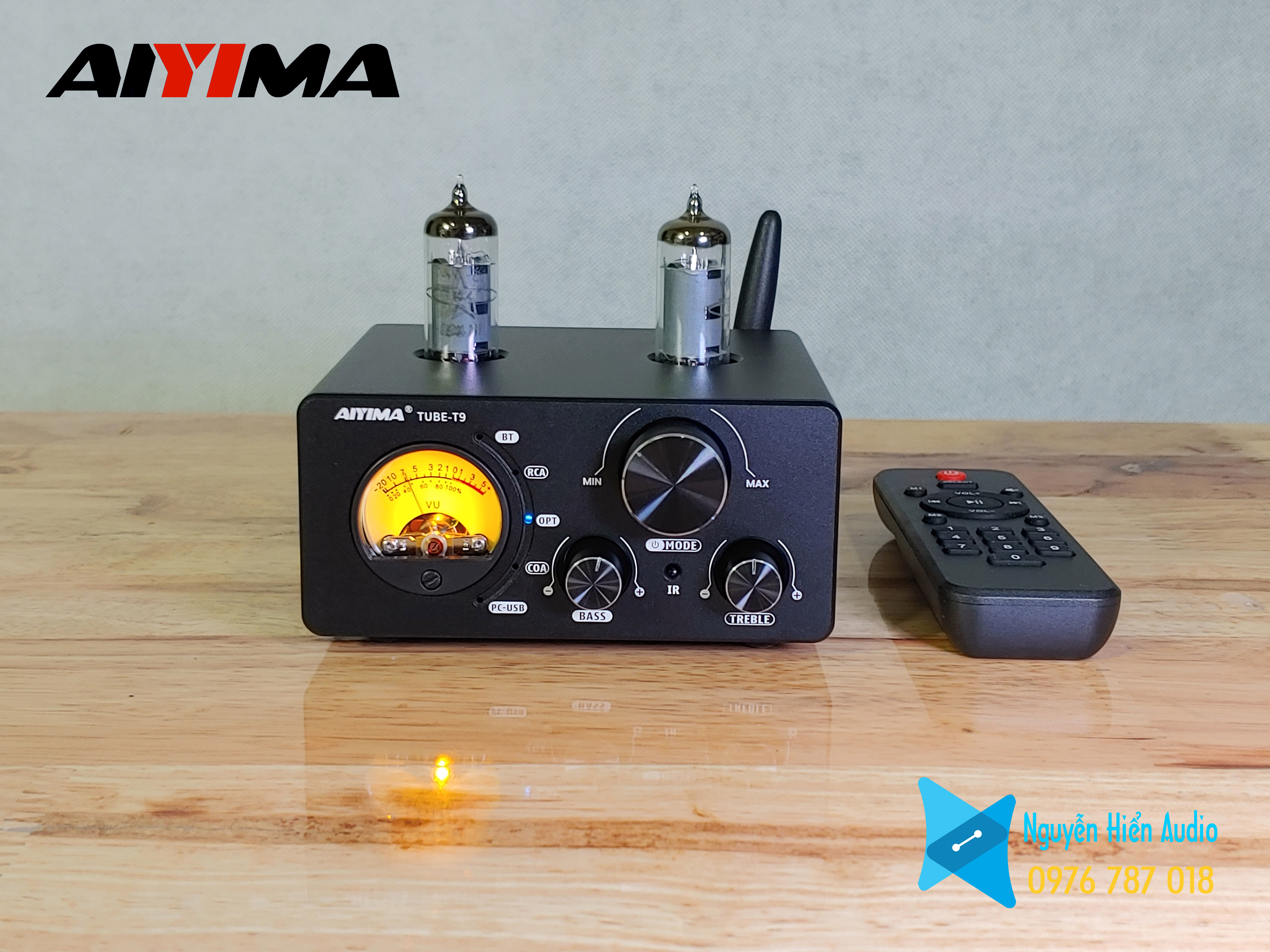 Amply AIYIMA Tube T9 kết hợp giải mã và pre đèn tặng dây quang hãng choseal 1.5m