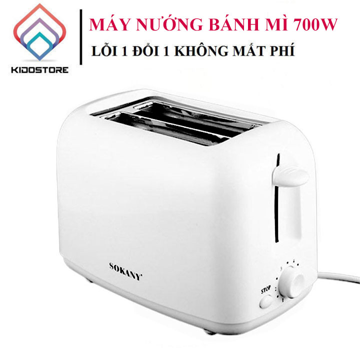 Máy nướng bánh, lò nướng bánh, làm bánh mỳ 700W 6 nấc làm bánh SOKANY trắng [ 1 đổi 1 nếu có lỗi - bảo hành 1 năm ]