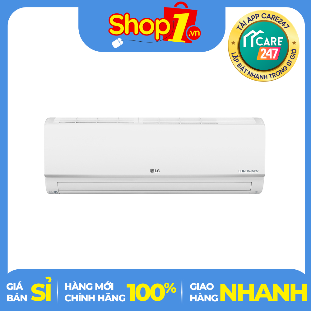 ● [HCM][Trả góp 0 ]Máy lạnh LG Inverter 1 HP V10ENW1 - Công suất Làm lạnh 9.200 BTU Làm lạnh nhanh Powerful Loại gas R-32