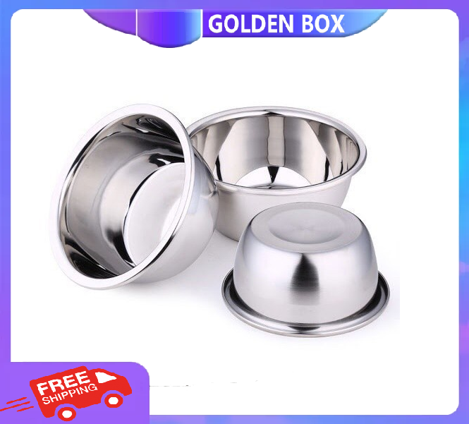 Thau inox 304 - âu inox 304 hàng cao cấp nhập khẩu trực tiếp dày dặn, đẹp size 18cm 20cm 22cm 24cm 26cm 28cm 30cm