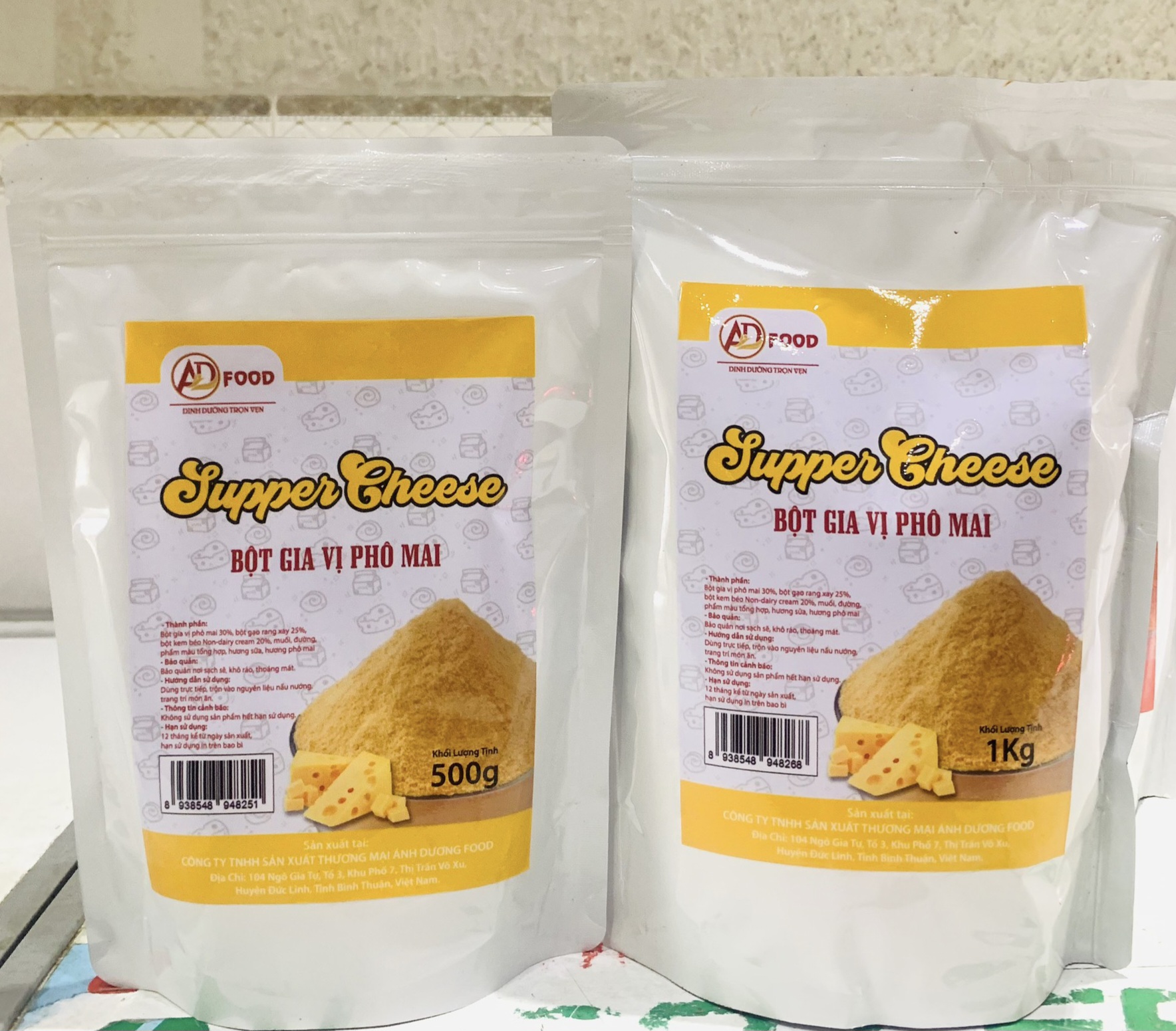 Combo 2kg bột phô mai Supper Cheese màu vàng đậm, vị béo mặn ngọt, thơm đậm_Monhi_Food