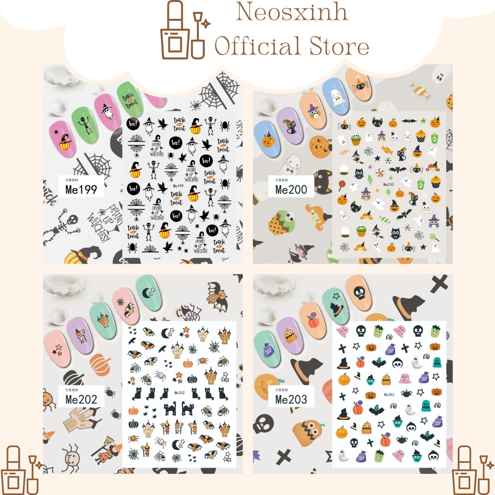 Sticker Dán Móng Tay Halloween - Hình Dán Móng - Neosxinh Nails