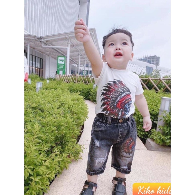Set jean thổ dân siêu ngầu cho bé trai 8-37kg