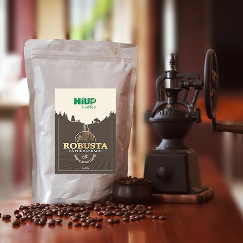 Cà phê hạt robusta s18 rang mộc - hiup coffee