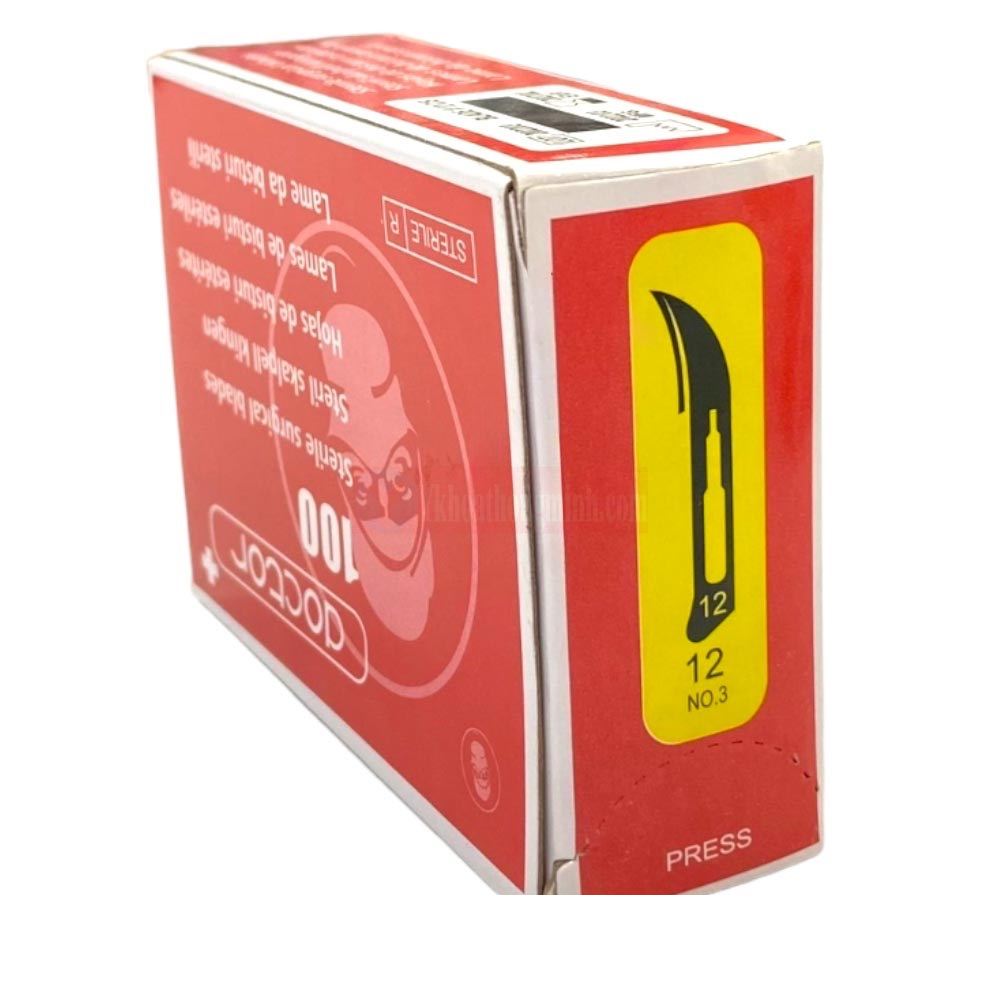 Lưỡi dao mổ số 12 hộp 100 cái Kèm cán dao số 3