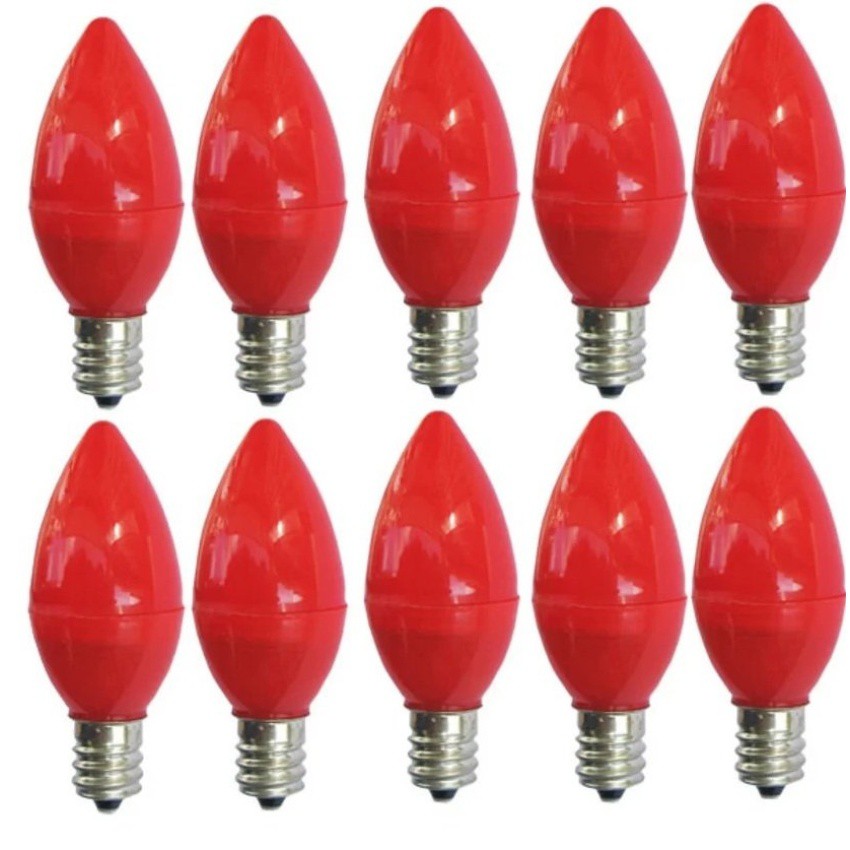 Combo 10 bóng đèn Led quả nhót (đèn trái ớt) để thắp ban thờ, điện thờ, trang trí tiểu cảnh...