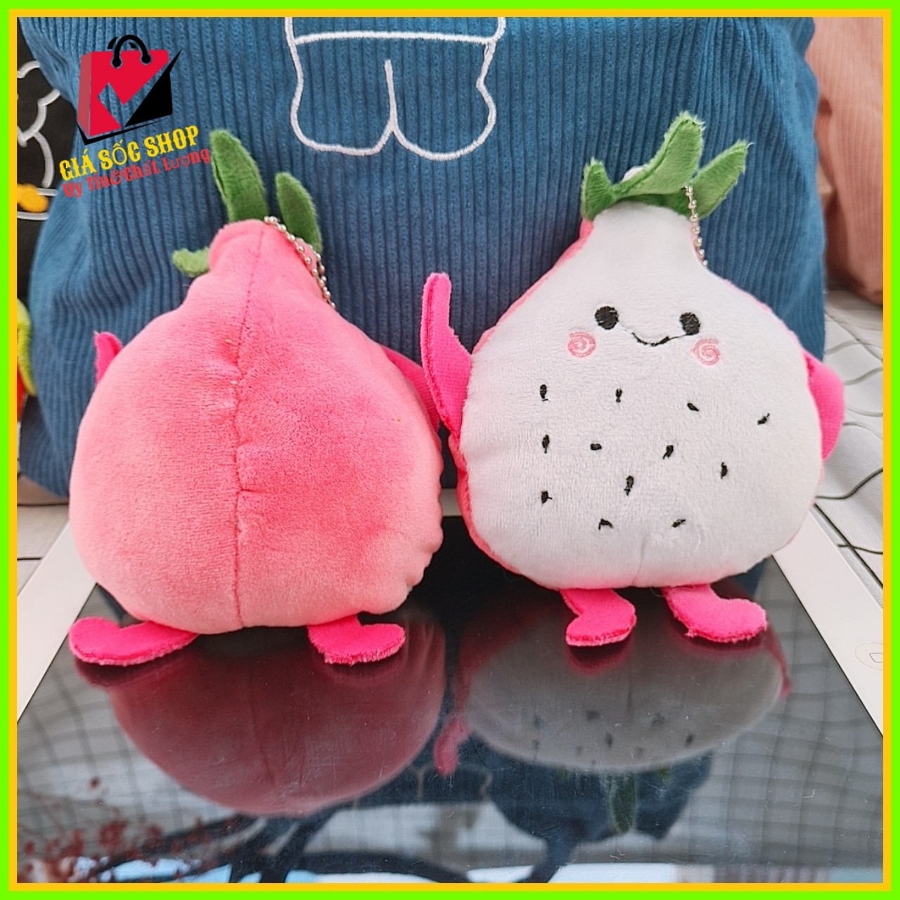 Móc khóa gấu bông nhiều hình củ quả cute là phụ kiện balo , túi ví xinh giá rẻ