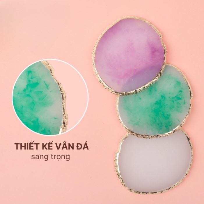 Miếng đá pha sơn gel chụp ảnh móng nail - Đá cẩm thạch pha sơn gel Đá tán màu gel vẽ chụp mẫu nail nhiều màu