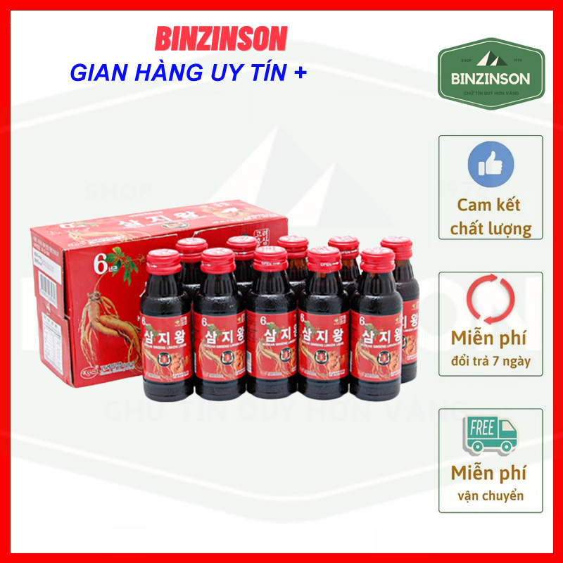 Nước uống hồng sâm linh chi KGS [ COMBO 10 CHAI ] mẫu mới giá không đổi (cam kết Hàng KGS 100%) - BINZINSON