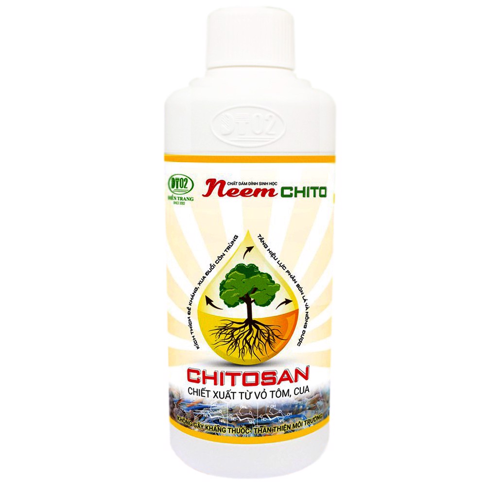Chất bám dính sinh học Neem Chitosan 500ML - Phòng trừ Nhện đỏ, rầy, rệp cho cây trồng, hoa màu, cây ăn quả S Garden