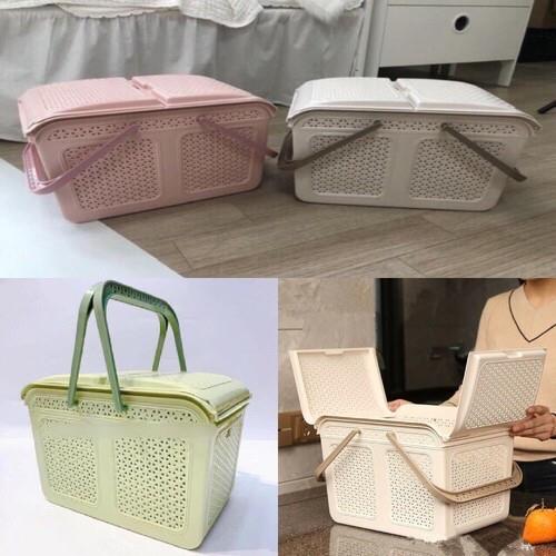 【HOT SALE】 [HÀNG CAO CẤP] Làn nhựa đi sinh đa năng có nắp mở rộng tiện lợi Giỏ đựng đồ sơ sinh cho bé