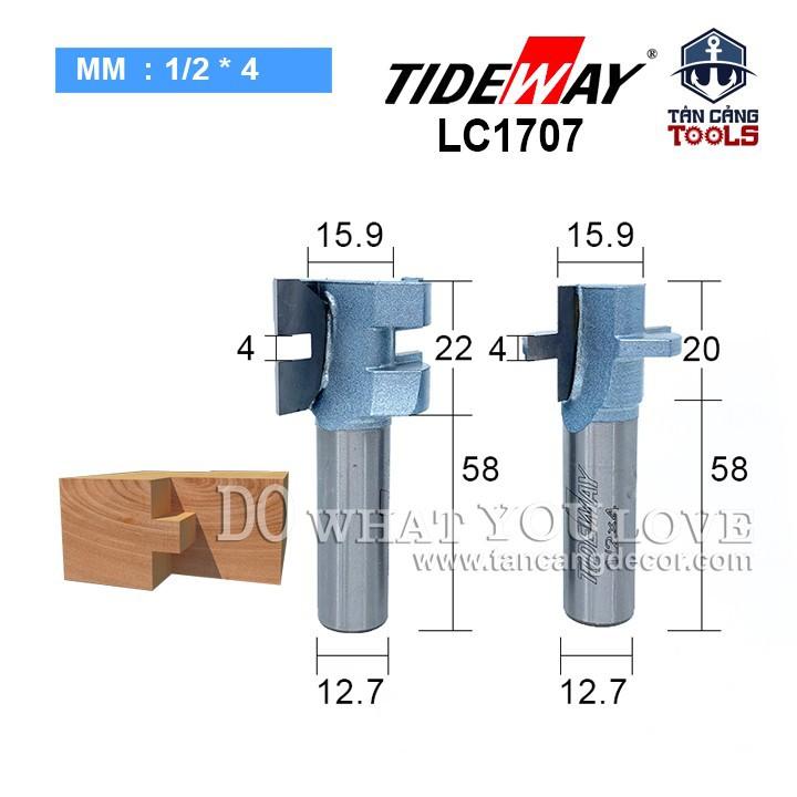 Bộ mũi router ghép ván sàn 10 - 20 mm lc1707 cốt 12.7 mm