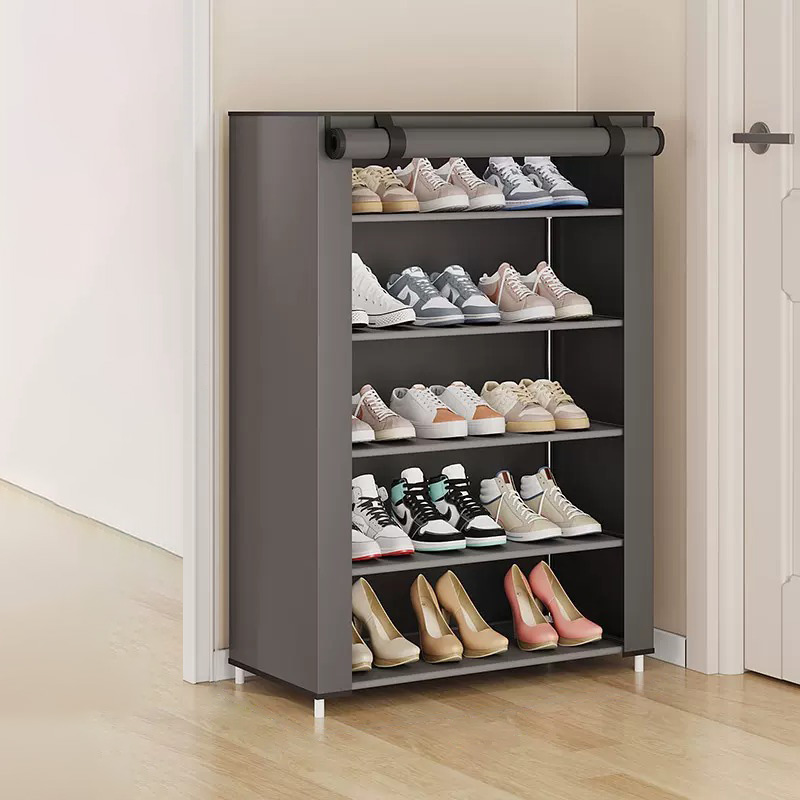 Tủ Đựng Giày Dép 5 Tầng Vải 3D Đa Năng,  Chống Nước, Chống Ẩm Mốc, Khung Thép Chắc Chắn
