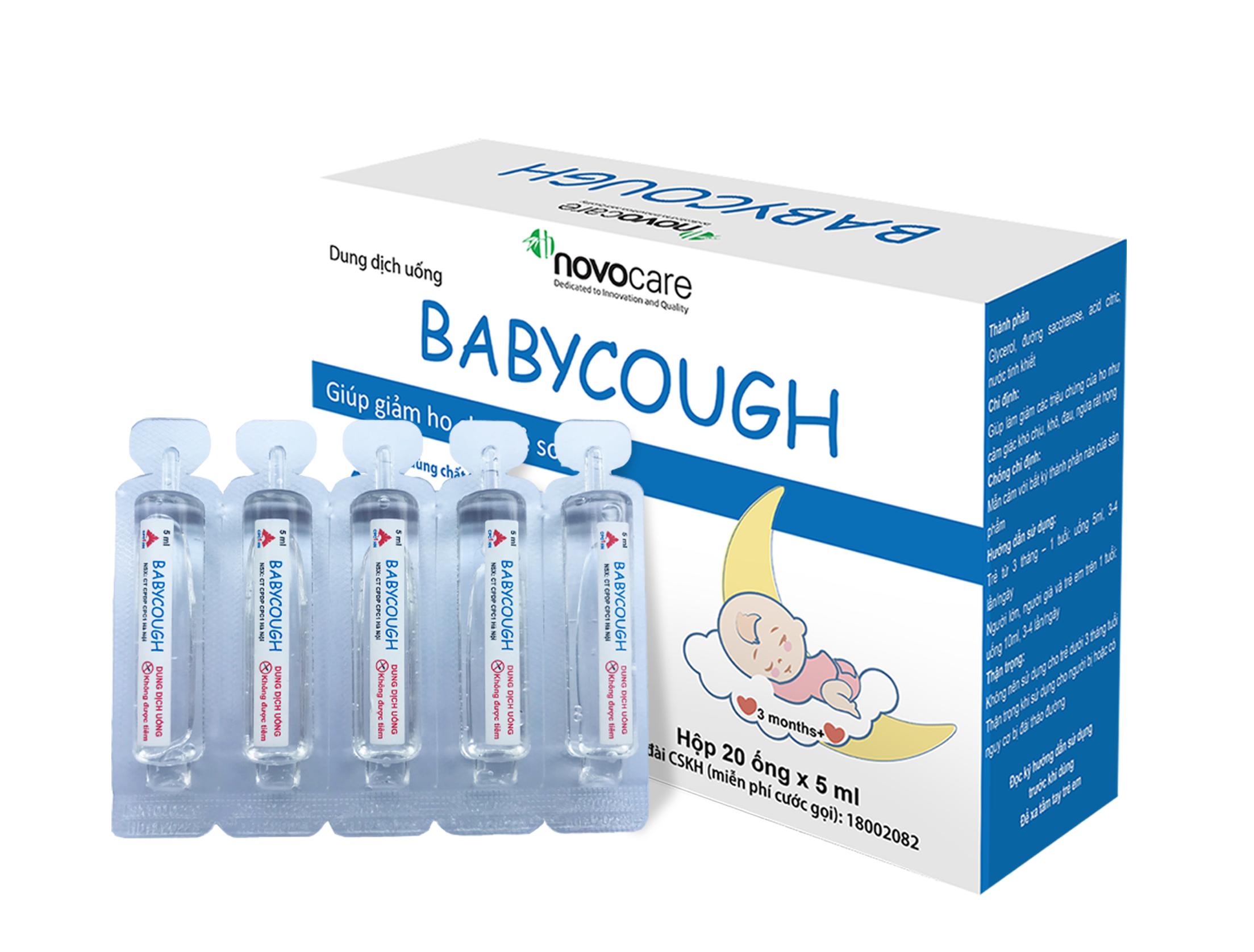 BABY COUGH – DUNG DỊCH GIẢM HO KHAN CHO BÉ VỚI GLYCENROL KHÔNG CHẤT TẠO MÀU, HƯƠNG LIỆU HIỆU QUẢ AN TOÀN CHO TRẺ NHỎ TỪ 3 THÁNG TUỒI
