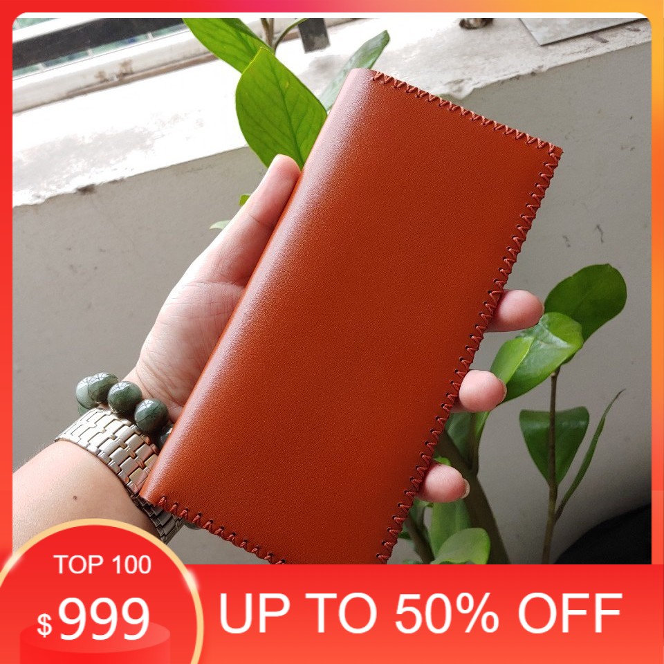 Ví da nữ cầm tay da bò thật làm thủ công 100% hàng hiệu svn-n1