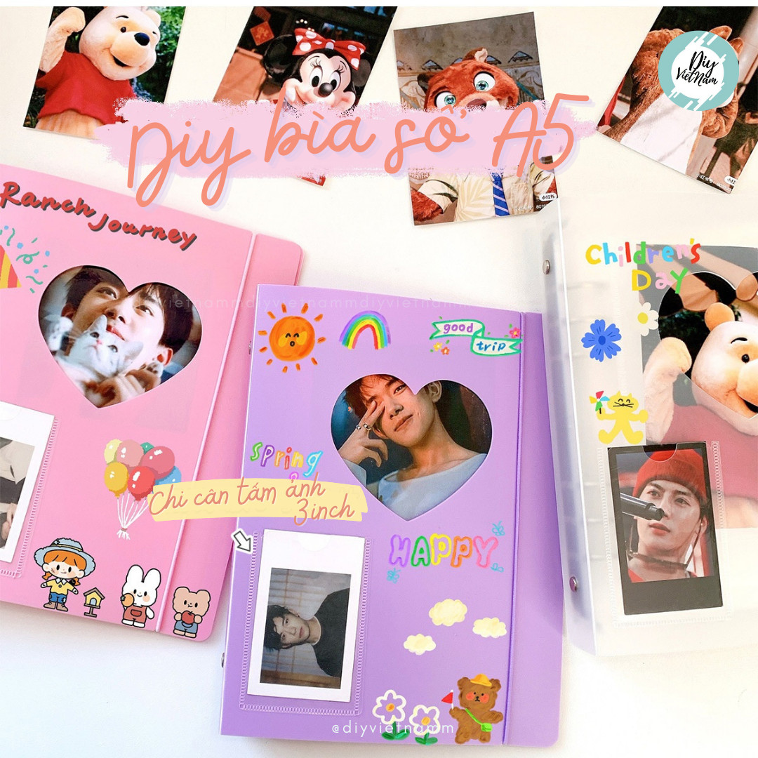 Vỏ sổ còng a5 trái tim đựng card và top loader