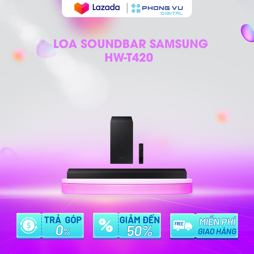 Loa Soundbar Samsung HW-T420 - Công nghệ Smart Sound phân tích và tối ưu âm thanh phù hợp với từng nội dung hiển thị trên màn hình - Bảo hành 12 tháng - PHONG VŨ Digital Store