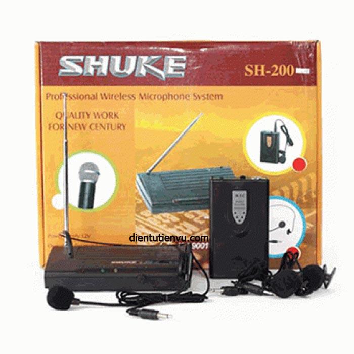 Micro không dây đeo tai + cài áo shuke sh-200