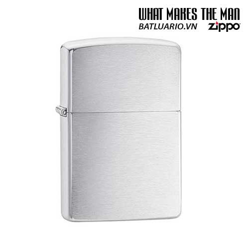 Bật lửa Zippo 200 Brushed Chrome chính hãng - Thiết kế vân xước chống trượt, chống gió hiệu quả