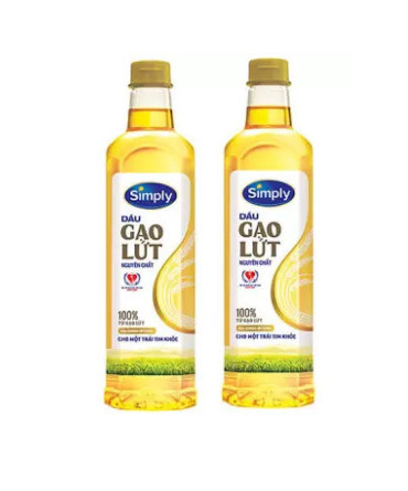 Combo 2 Dầu Ăn Simply Gạo Lức Cao Cấp 1L