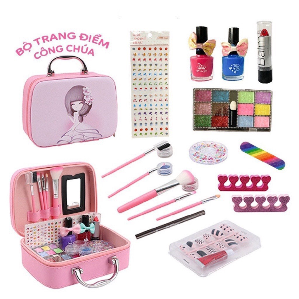 Vali trang điểm cho bé gái, đồ chơi makeup trẻ em cao cấp