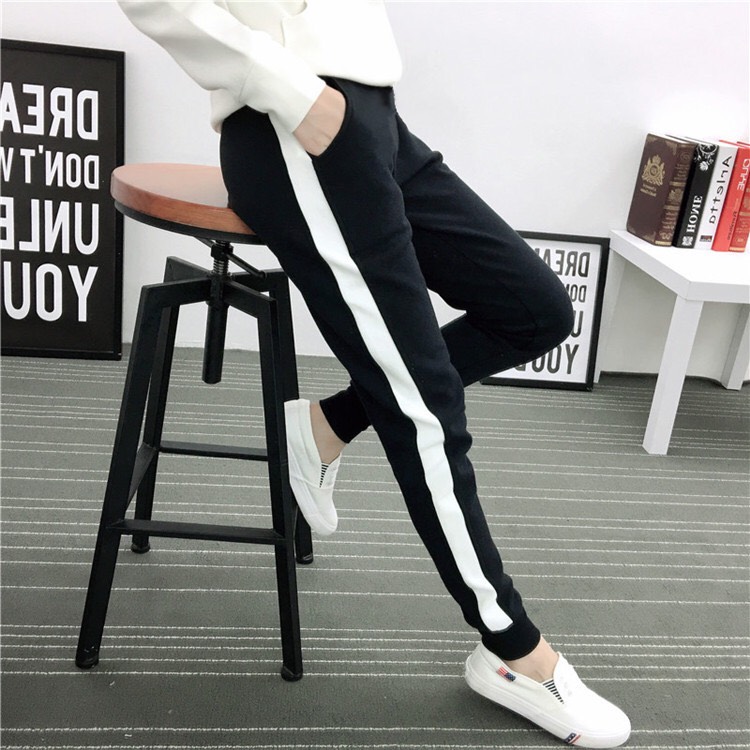 Quần Thể Thao Nam Nữ Phối 1 Sọc Chất Thun Thời Trang Teen Fashion Ullzang