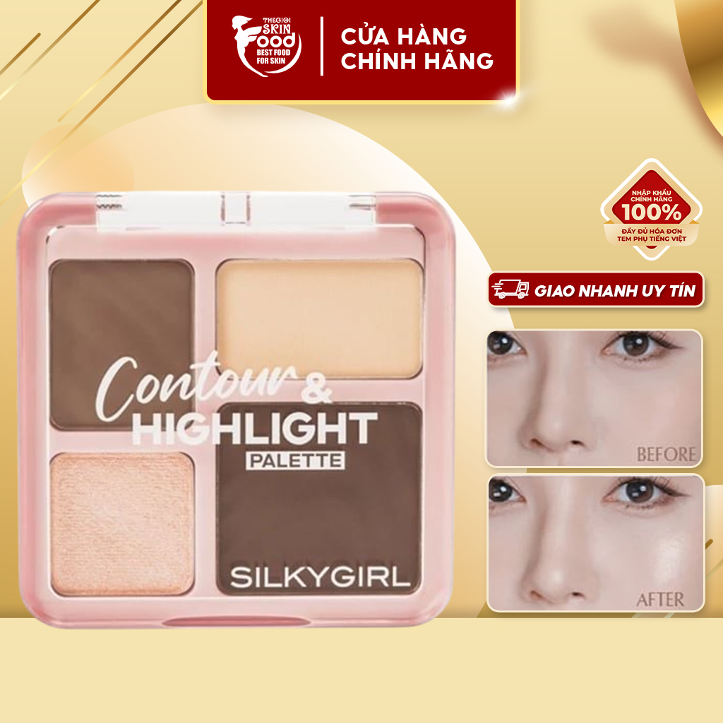 Bảng Tạo Khối Và Bắt Sáng Đa Năng Silkygirl Contour & Highlight Palette 8.3g
