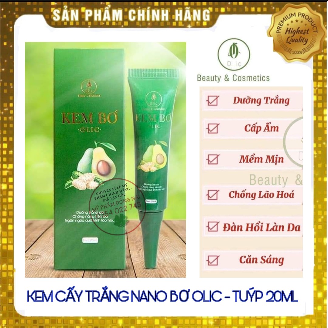 Kem Bơ Olic cấy trắng Nano 3in1 hàng chuẩn công ty - Dưỡng Trắng, Giúp Da Căng Bóng sau 3 ngày