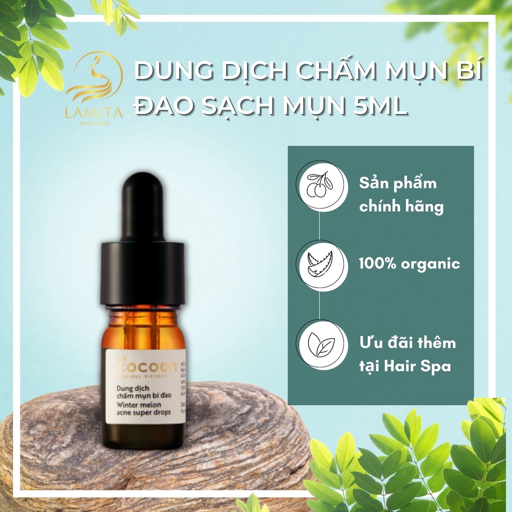 Dung dịch chấm mụn bí đao Cocoon sạch và ngăn ngừa mụn 5ml Lamita Hair Spa- LS046