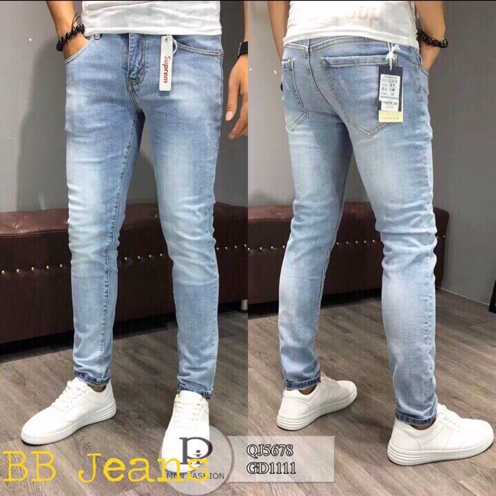 Quần jean nam 5678 - quần jean nam Hàn Quốc xám trắng wash trơn đẹp tuyệt đỉnh size 28-33