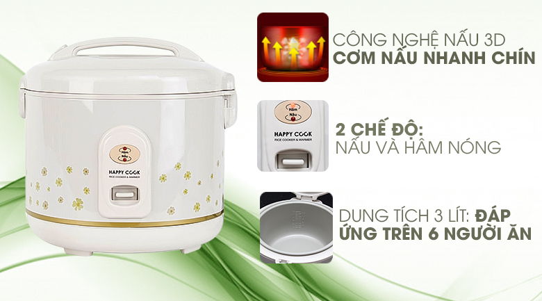 Nồi cơm điện happycook 3 lít hc-300