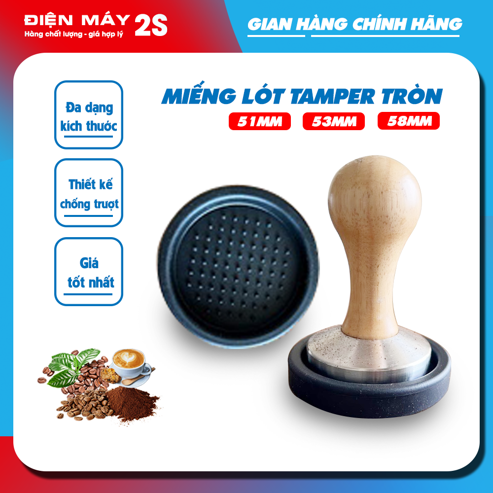 Miếng lót cao su cho tamper, Lót tay nén cao su mềm - Lót tamper cafe dùng cho tay nén kích thước 51-53-58mm cao cấp chống trượt - Giá tốt Lazada 2023