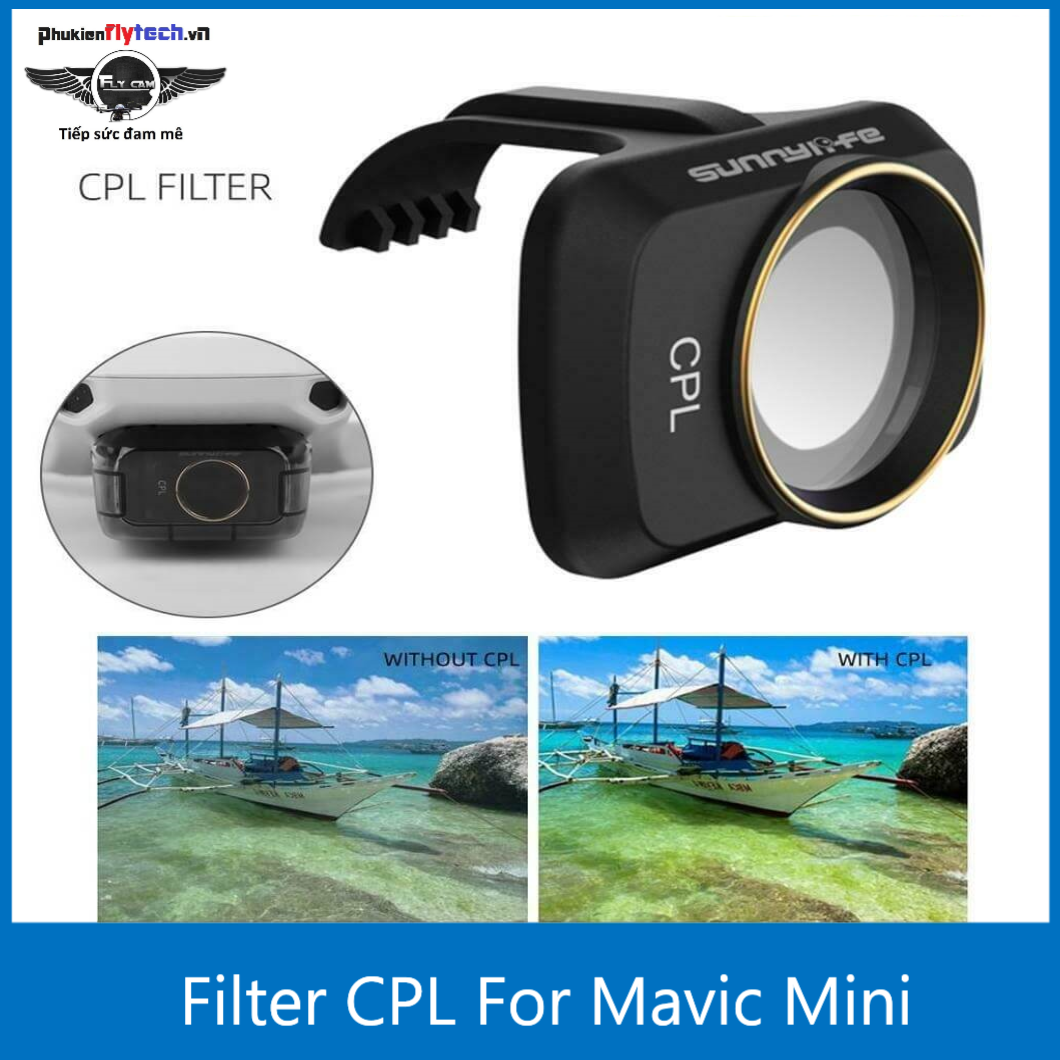 Filter CPL Mavic Mini - Hàng chính hãng SunnyLife - Cao cấp - Chuyên nghiệp - Cải thiện màu ảnh thêm sắc nét, đậm màu - Kèm theo bộ hộp đựng Filter và khăn lau chuyên dụng - Chất lượng kính bền bỉ