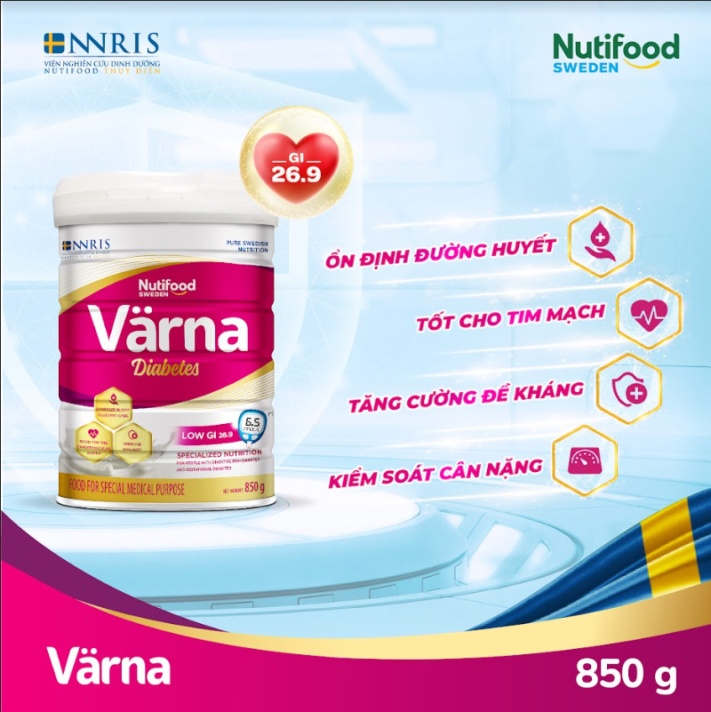 Varna diabetes lon 850g - thương hiệu nutifood