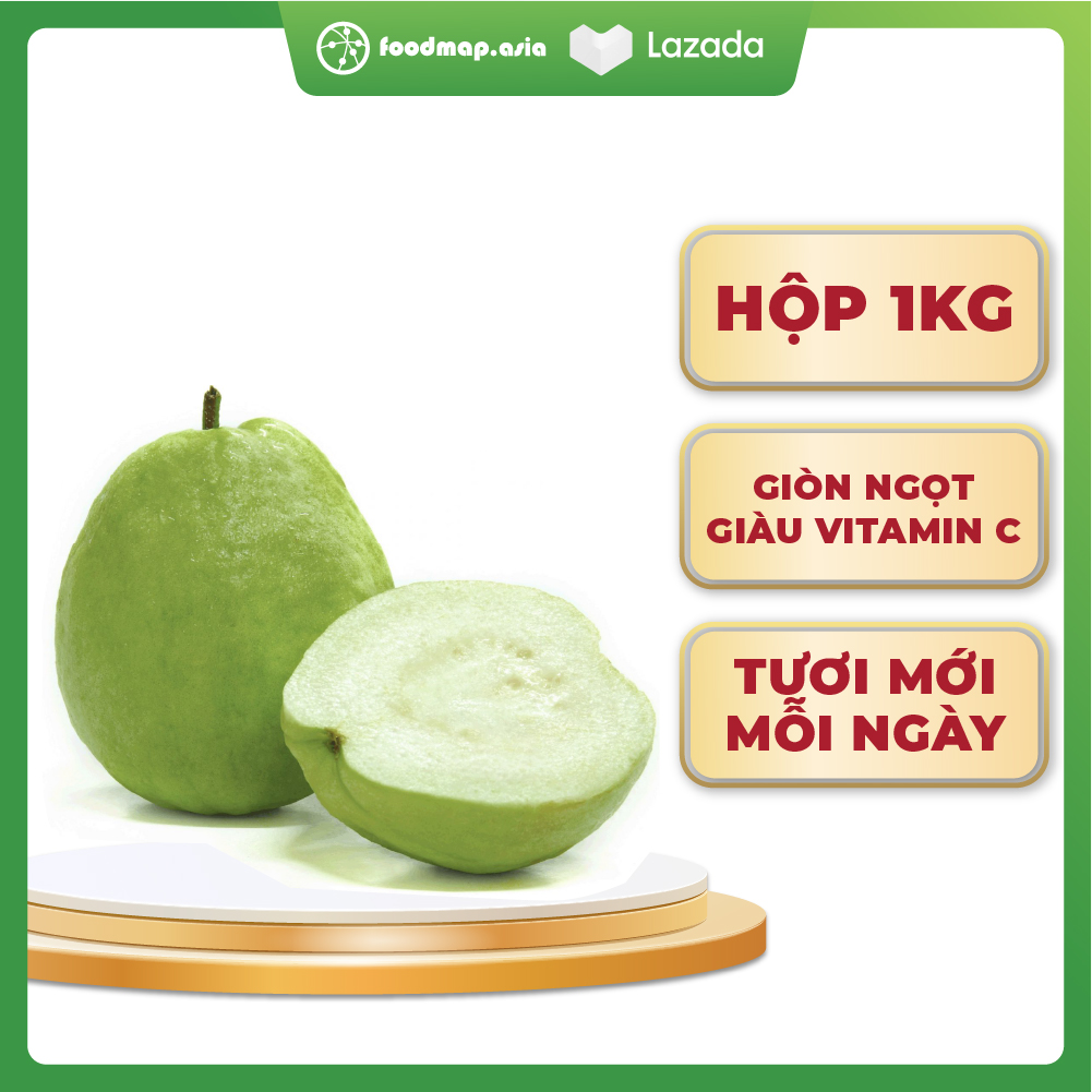 HCM - Ổi Đài Loan Giòn Ngọt, Giàu VitaminC - Hộp 1kg - Foodmap Fruit