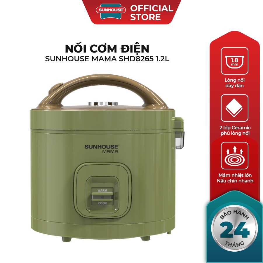 Nồi cơm điện 1.2l sunhouse mama shd8265g