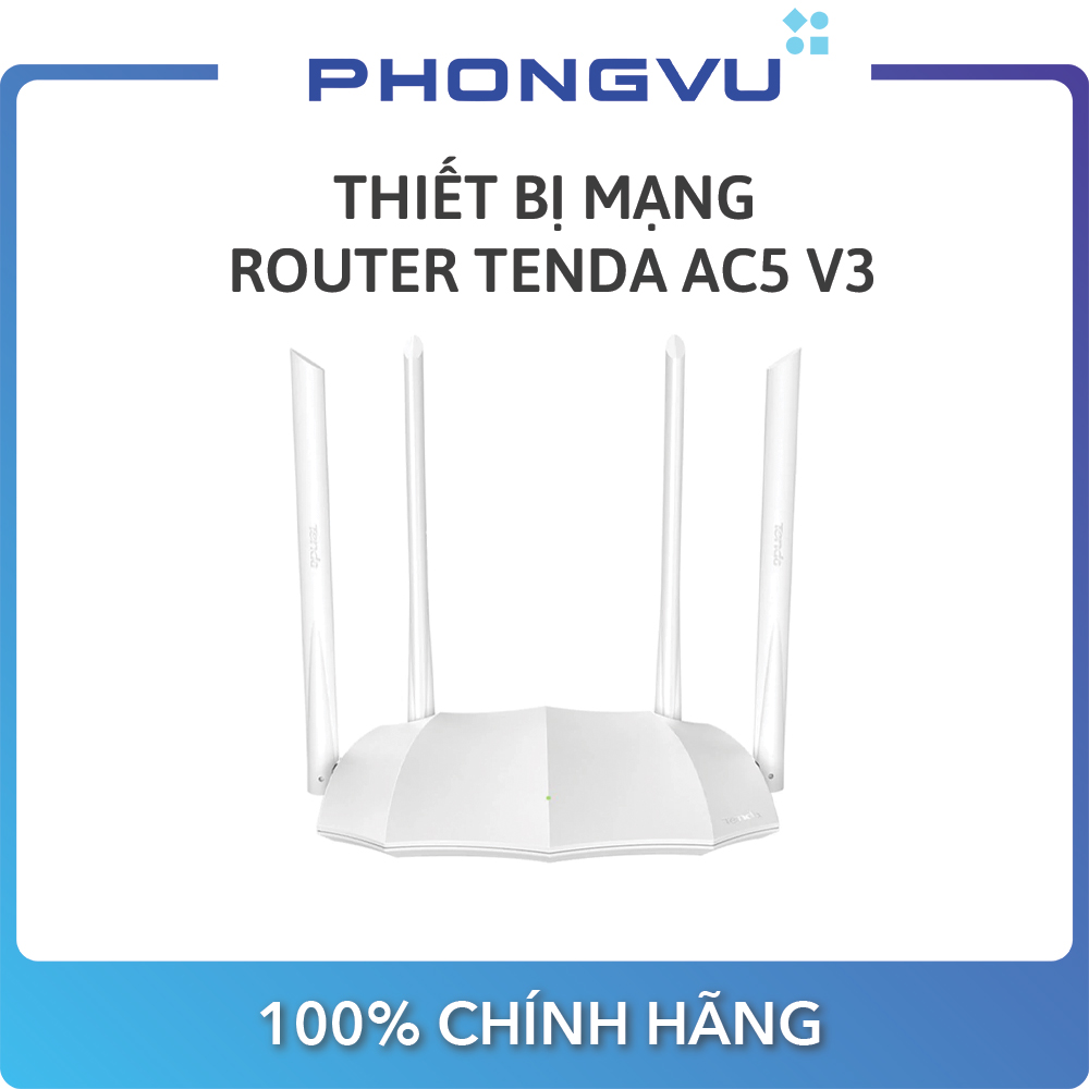 Thiết bị mạng/ Router Tenda AC5 V3 (Trắng) - Bảo hành 36 tháng