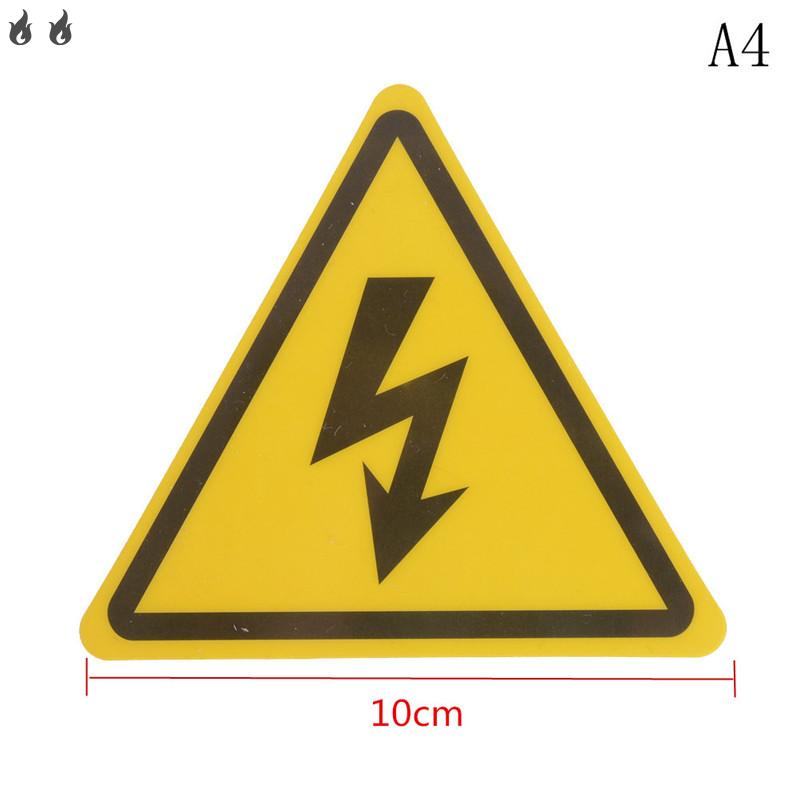 2 miếng dán đề can nhãn hiệu an toàn cảnh báo điện cao áp nguy hiểm