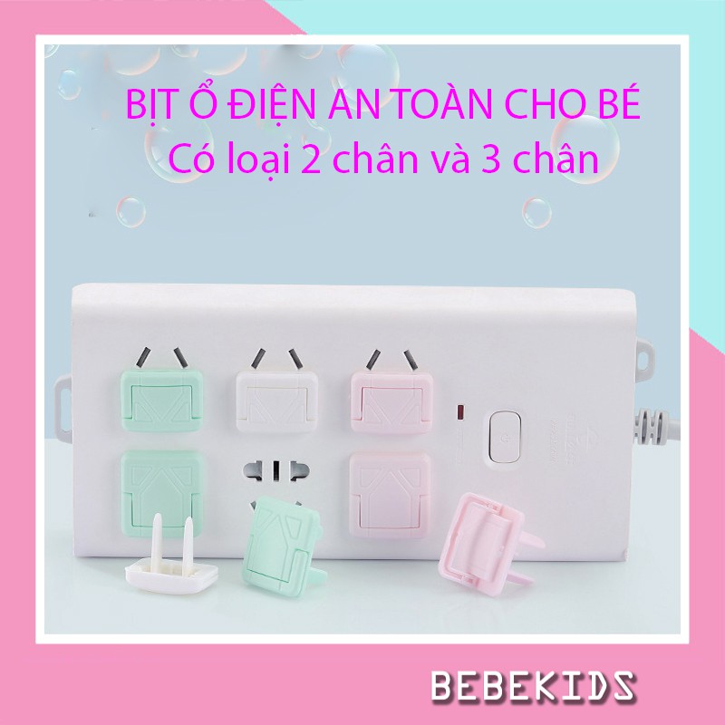 Bịt ổ điện 2 chân 3 chân cao cấp chống giật nhỏ gọn chắc chắn bảo vệ an toàn cho bé BBK02
