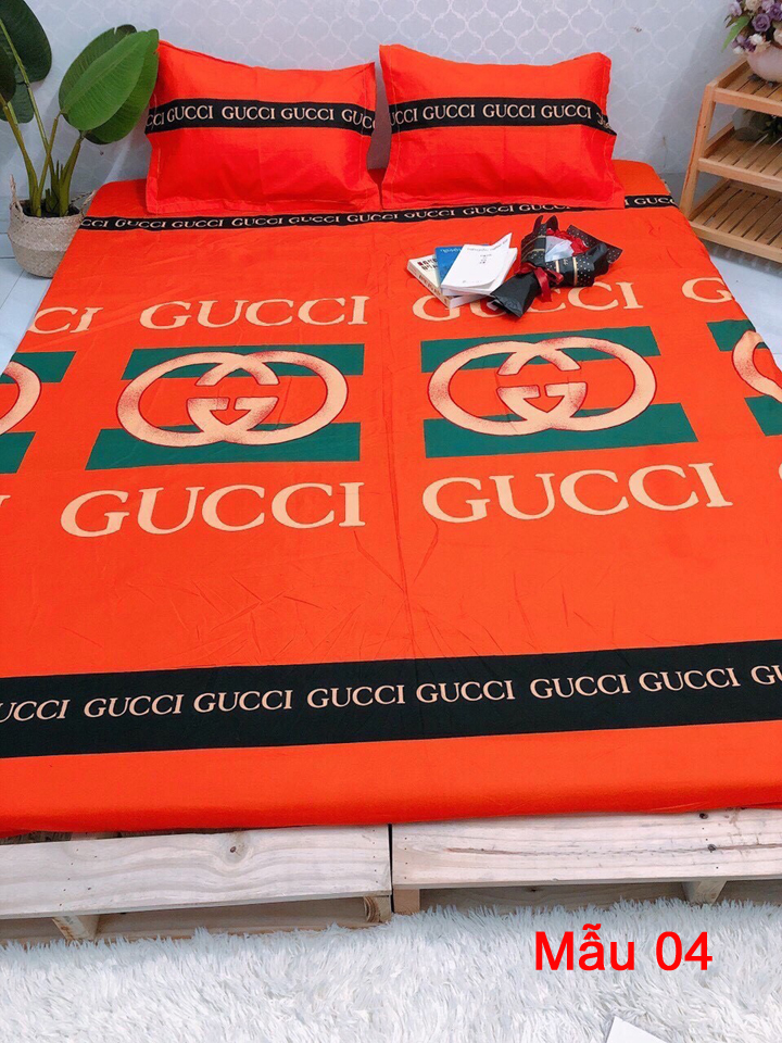 Bộ Ga Gối 3 Món cotton màu vàng cam
