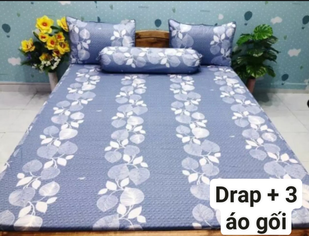 Bộ Drap kèm áo gối Cotton Thắng Lợi { 4 MÓN } đủ size/ CHUẪN LOGO