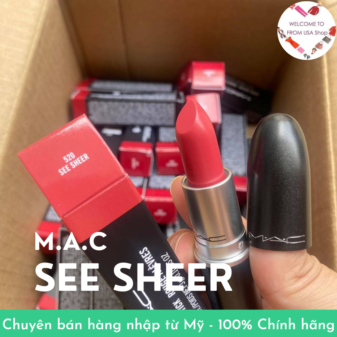 [HCM]Son Mac SEE SHEER 520 màu hồng đào