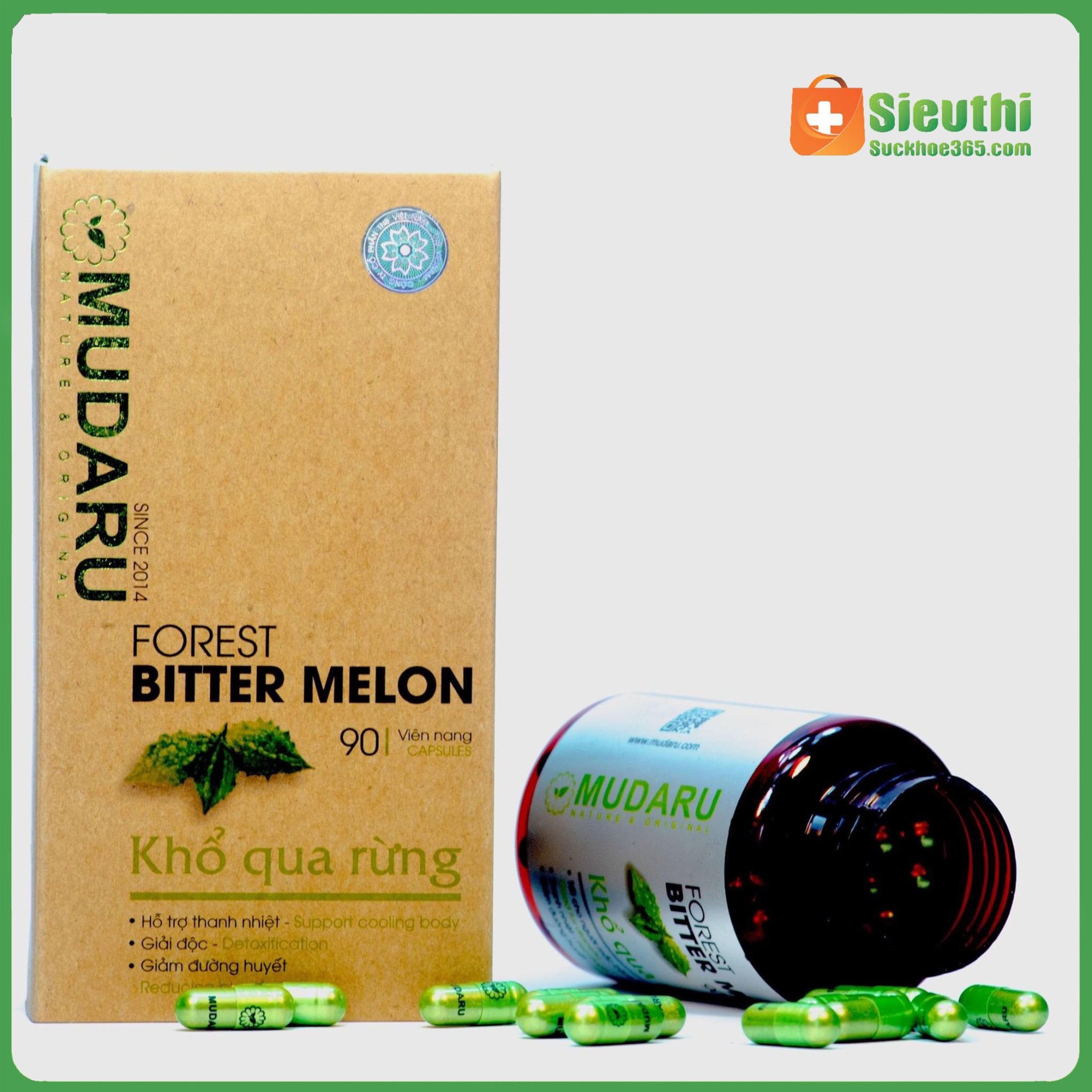 [HCM][Combo 2 Hộp] Viên Uống Khổ Qua Rừng Mudaru Hộp 90 viên Giúp ổn định đường huyết hạ huyết áp mỡ máu Siêu Thị Sức Khoẻ 365