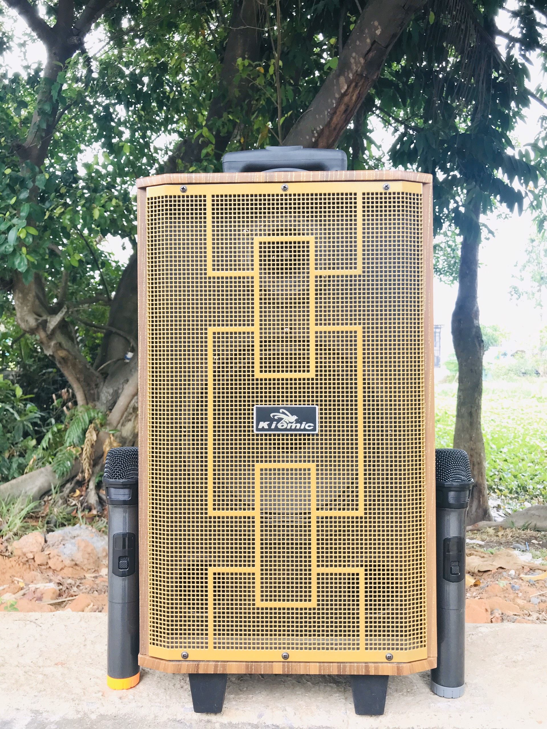 Loa kéo kiomic k89 tặng 2 mic không dây