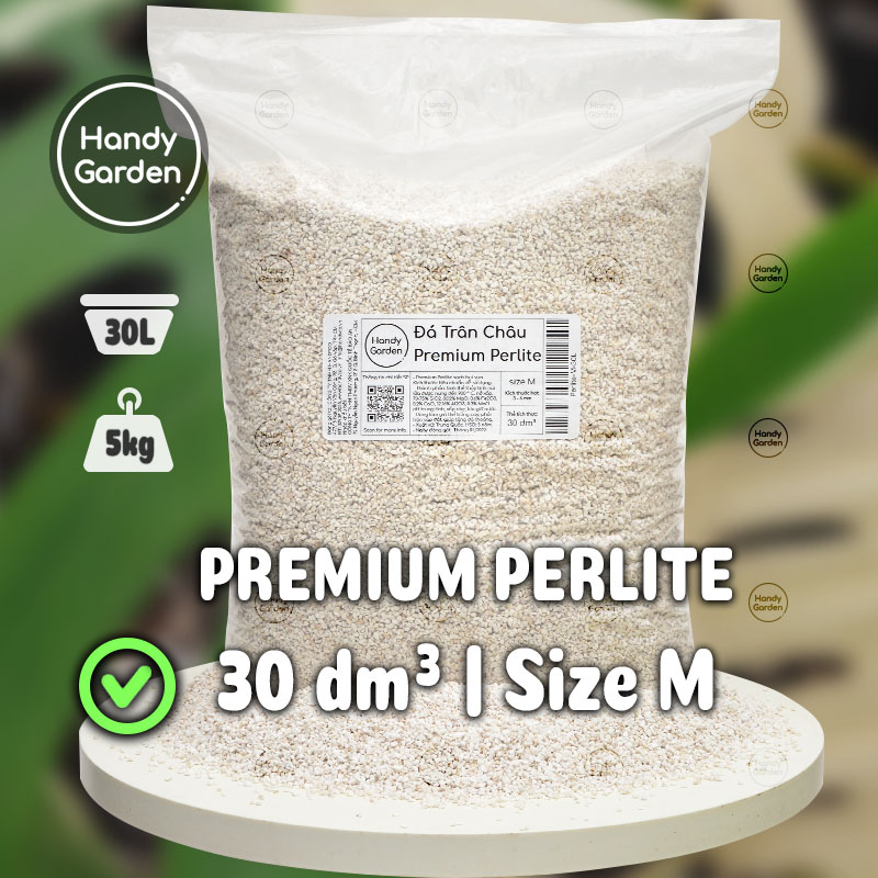 30dm³ đá perlite cao cấp - đá trân châu sạch bụi vụn, đá bọt xốp trộn đất trồng cây | handy garden