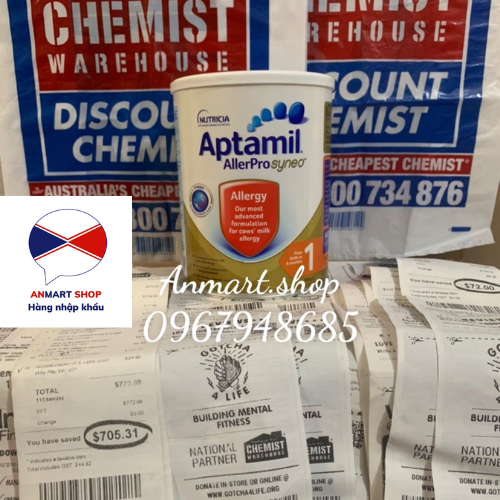 Sữa aptamil allerpro syneo úc , an mart dành cho bé dị ứng đạm sữa bò hộp 900gr hỗ trợ sự tăng trưởng và phát triển bình thường ở trẻ nhỏ