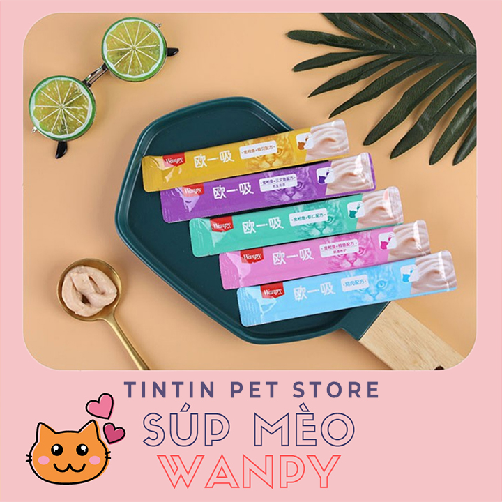 Súp Dinh Dưỡng Wanpy Cho Mèo Gói 5 Thanh x 14g