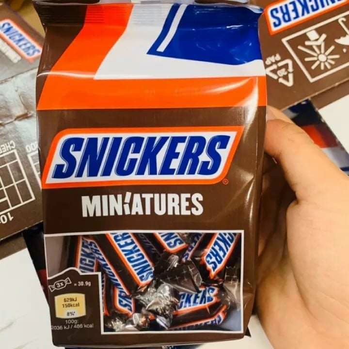 Kẹo Socola Đậu phộng Snickers Miniatures, gói 150g, Sô cô la mềm mại béo thơm ngon tuyệt