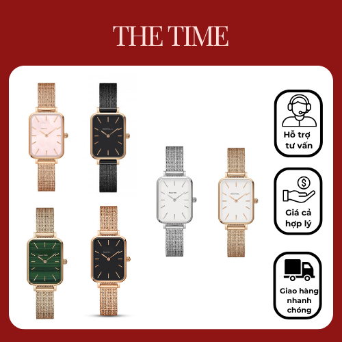  Đồng Hồ Nữ Mặt Nhỏ Chữ Nhật DW-Đồng Hồ DanieI WeIIington Quadro Thép Fullbox 