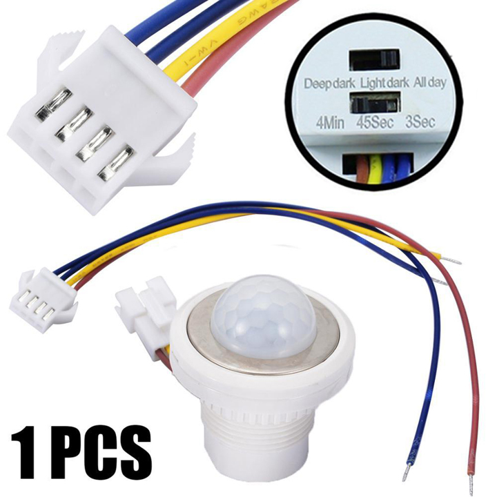 Công tắc cảm ứng hồng ngoại DC1 có thể điều chỉnh độ trễ và thời gian sáng, công tắc cảm biến chuyển động hồng ngoại